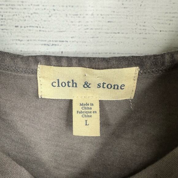 Cloth & Stone Womens size Large Cold Shoulder Midi Dress Gray Beachy Coastal - Picture 8 of 9